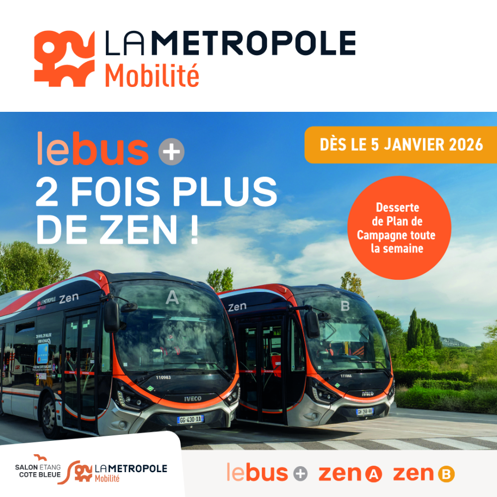 Réseau Métropole Mobilité Zone Salon Étang Côte Bleue : Deux lignes Zen pour aller plus loin et plus vite