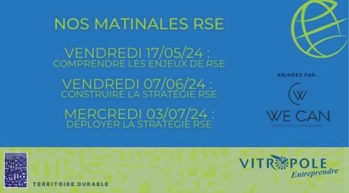 Vendredi 17 mai, vendredi 7 juin et mercredi 3 juillet : Ateliers RSE à destination des TPE-PME